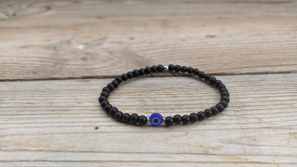 Evil Eye Onyx Bracelet - Evil Eye Protection Bracelet - Gift For Him or For Her