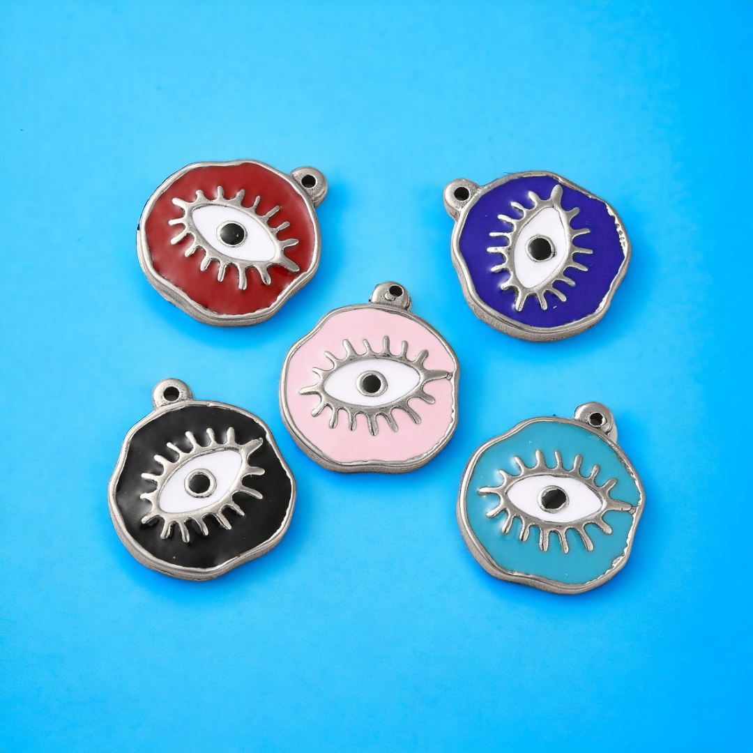 Enamel Evil Eye Pet Collar Charms - 5 Colors To Choose From