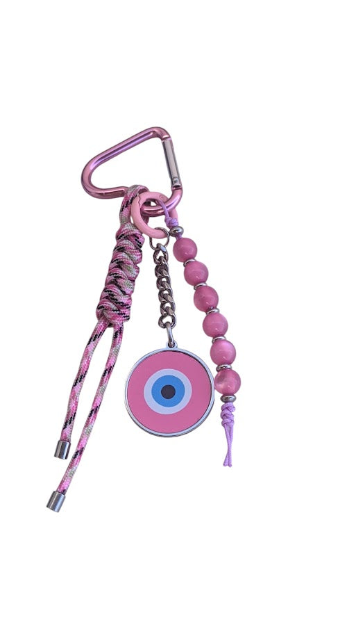 Εvil Eye Bag Charm - Beaded Bag Charm - Stainless Bag Charm - Greek Gift