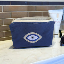 Pochette Evil Eye brodée bleue - Accessoire Evil Eye - Cadeau pour elle