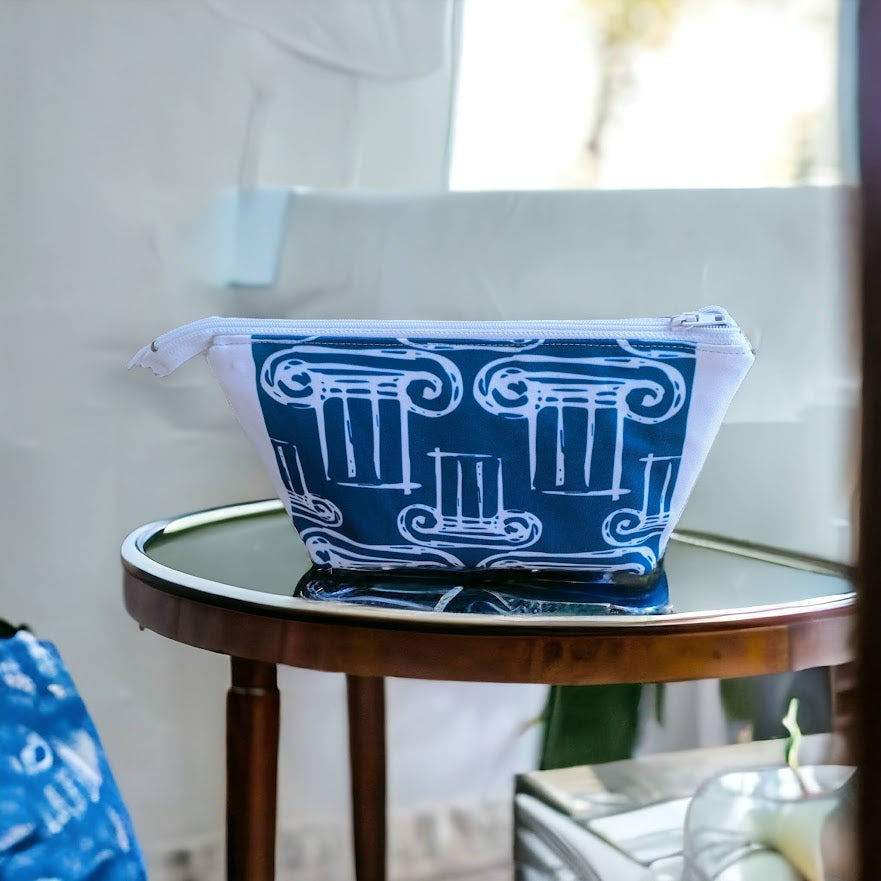 Greek Columns Design Cosmetic Bag - Greek Gift - Gift For Her