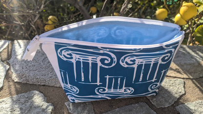 Greek Columns Design Cosmetic Bag - Greek Gift - Gift For Her