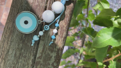 Bijou de Sac ou Porte clés Oeil Bleu ciel Porte-Bonheur – Élégance et Protection
