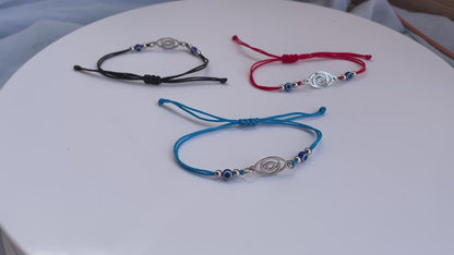 Bracelet Oeil Bleu Unisexe - Ajustable - Choix de Couleurs - Cadeau Grec