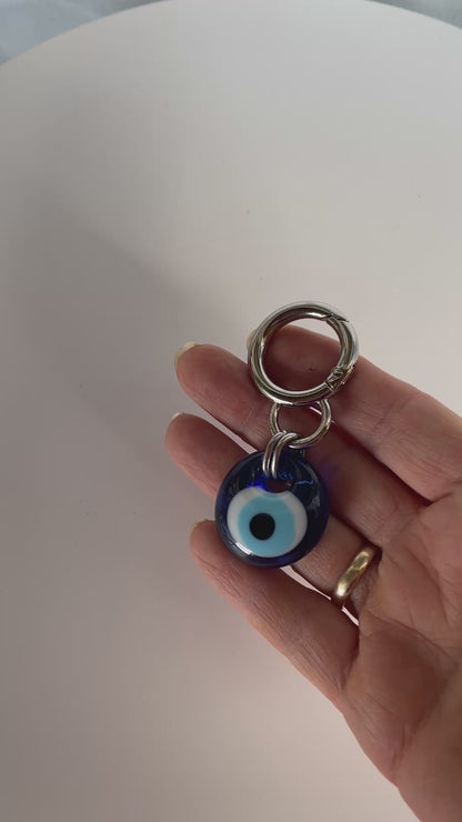 Porte-bonheur œil bleu en verre – Bijou de sac 