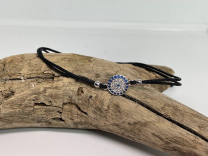 CZ Evil Eye Bracelet - Adjustable Bracelet - Protection Jewelry