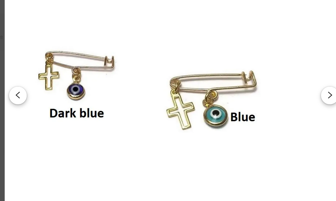 Evil Eye Cross Safety Pin - Baby Protection Jewelry