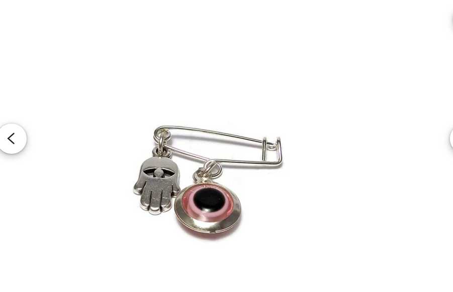 Evil Eye Hamsa Safety Pin - Baby Protection jewelry -