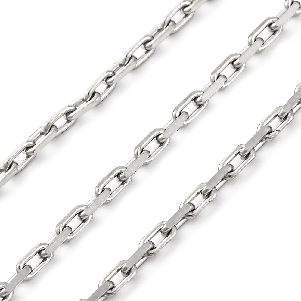Silver chain on a white background