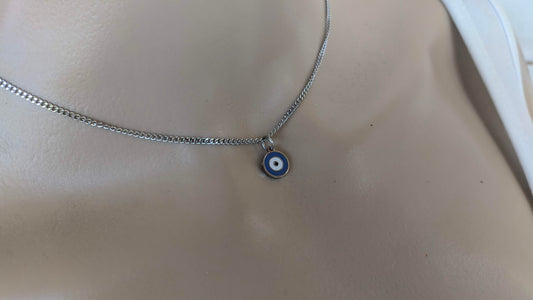 Tiny Evil Eye Necklace - Stainless jewelry - Gift for her - Tiny jewelry - Greek Gift