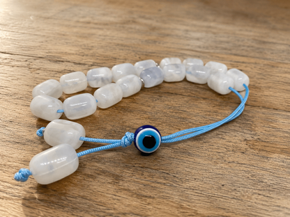 White Evil Eye Worry Beads | Traditional Greek Komboloi