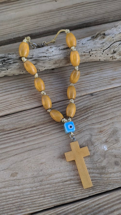 Wooden Cross Car Charm - Rearview Cross Charm - Car Accessories