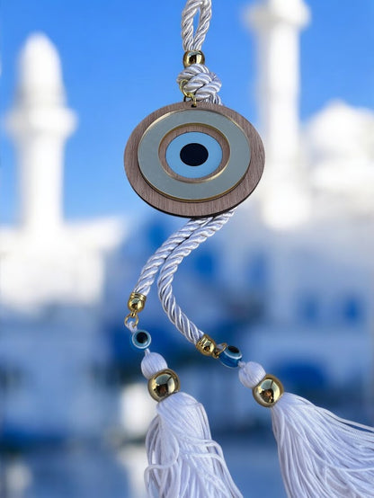 Wooden Evil Eye Wall Hanging - House Blessing - Housewarming Gift