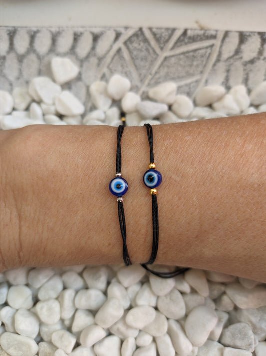Black String Evil Eye Bracelet - Good Luck Bracelet - Gift for Him or for Her