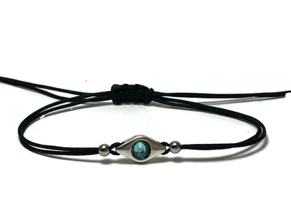 Bracelet Oeil Bleu Réglable - Bracelet Porte Bonheur - Cadeau pour Elle