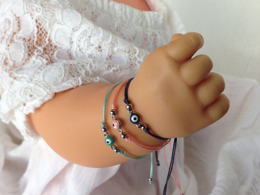 Bracelet bébé œil bleu - Cadeau bébé