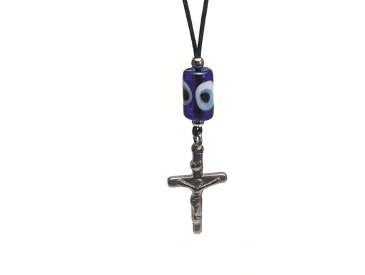 Evil eye cross car mirror charm - Car accessories