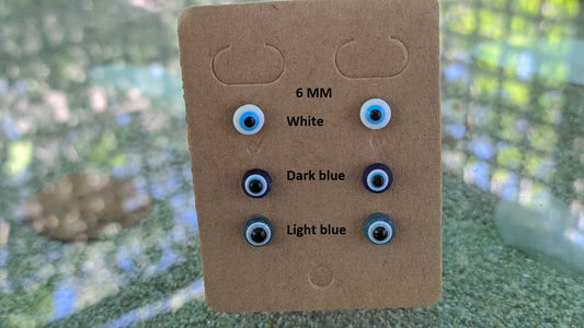 Boucles d’Oreilles Clous Oeil bleu en Acier Inoxydable 