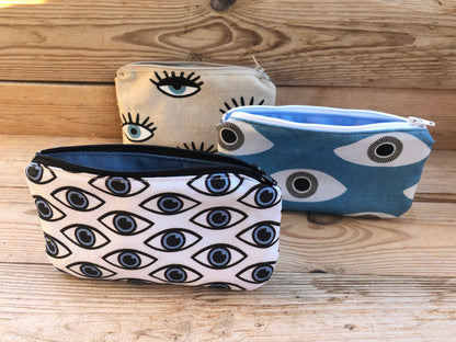 Pochette Tissu Oeil Bleu - Souvenir Grec