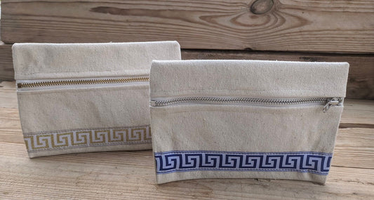 Pochette Canvas Motif Grec - Cadeau grec - Toile de coton