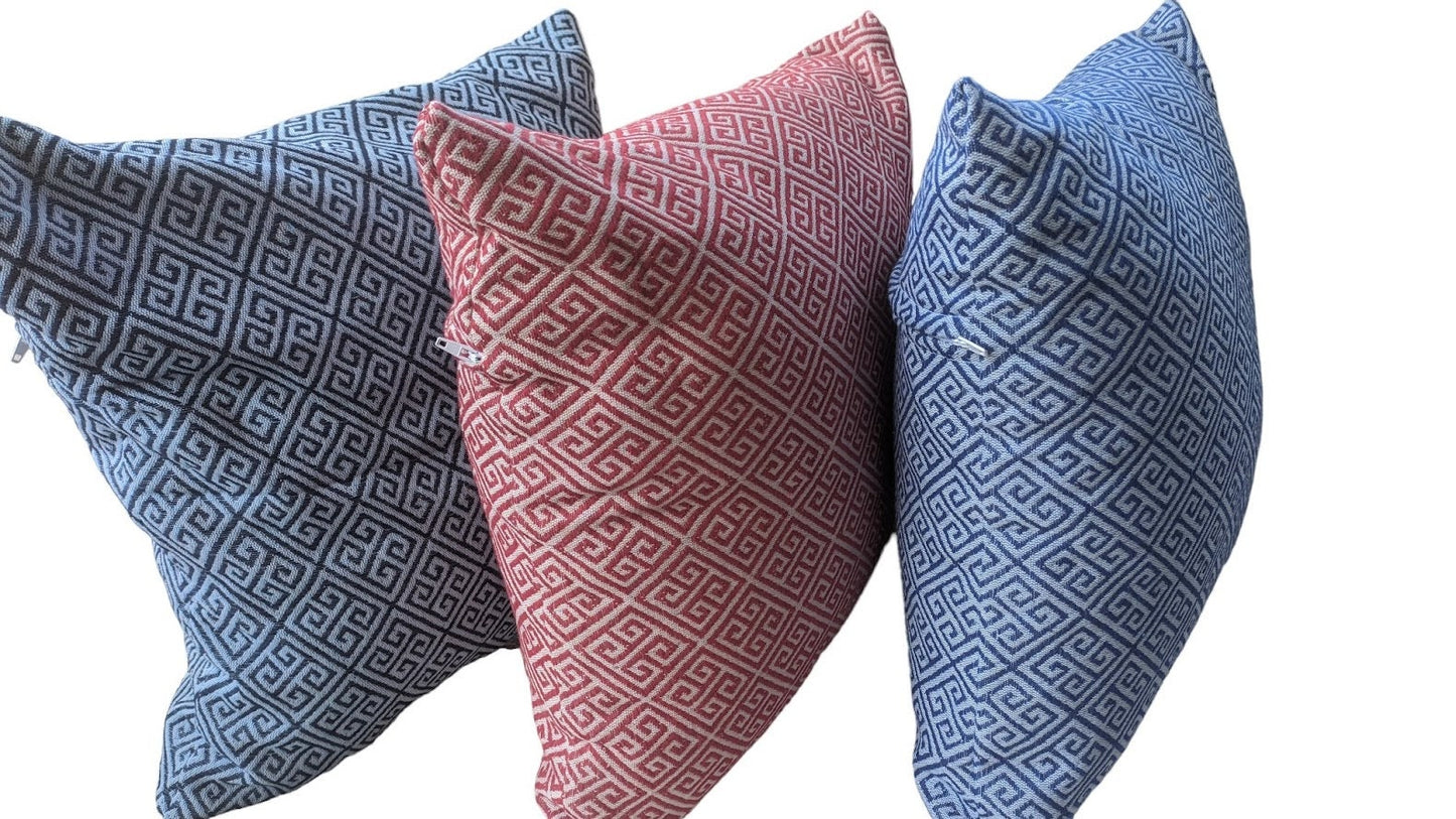 Housse de coussin Motif Grec en Coton