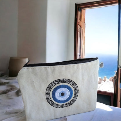 Greek Key Evil Eye Purse – Evil Eye Pouch – Greek Souvenir