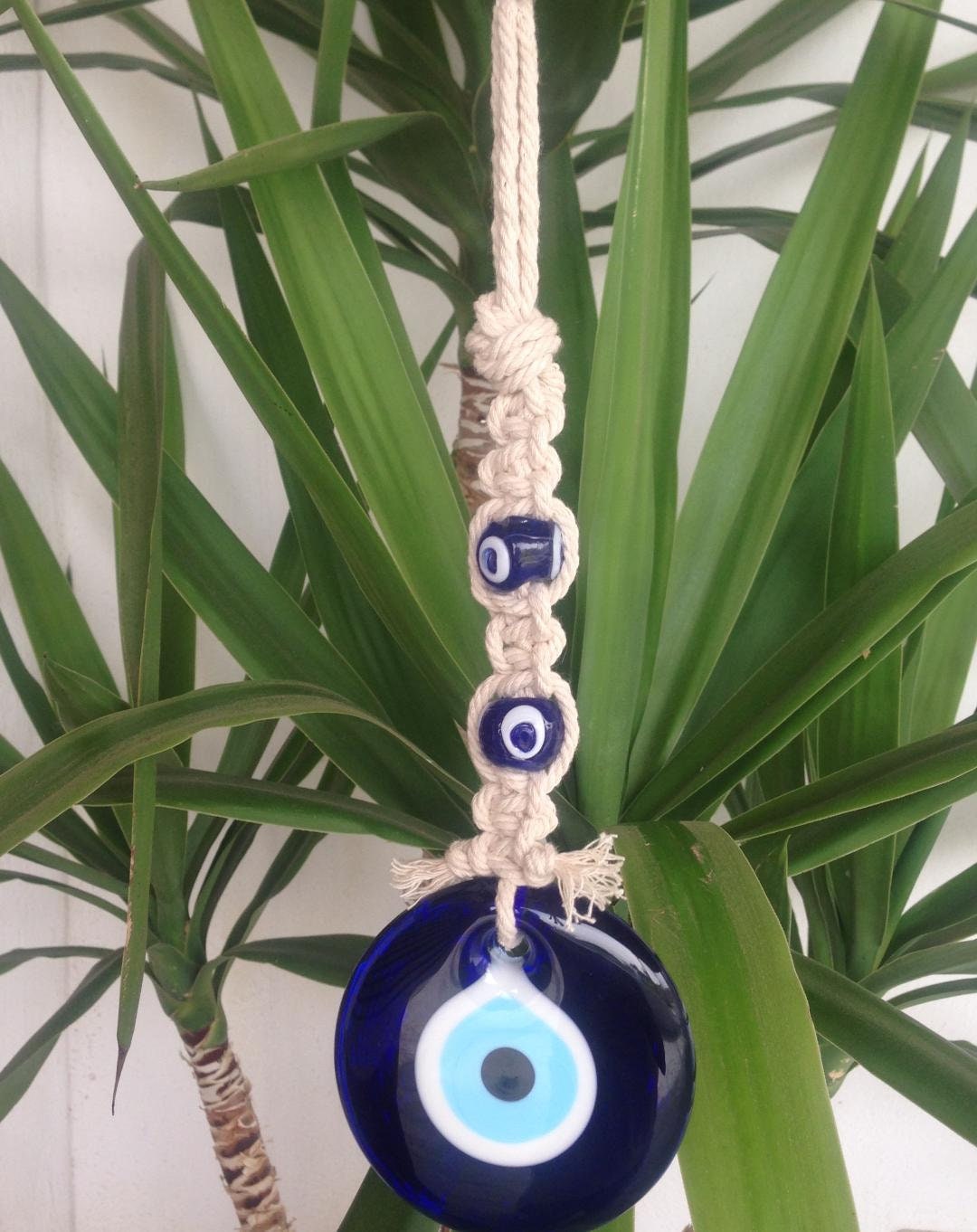 Oeil Bleu en Verre - Suspension Murale