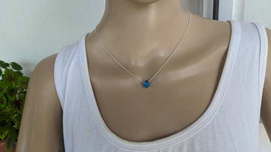 Collier Oeil Bleu en Acier inoxydable ou Argent 925 
