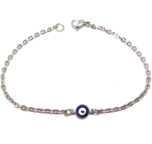 Evil Eye Stainless Bracelet  - Greek Jewelry - Gift for her