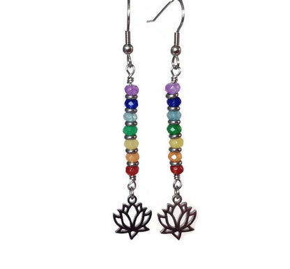 Boucles d'oreilles pendantes 7 Chakra