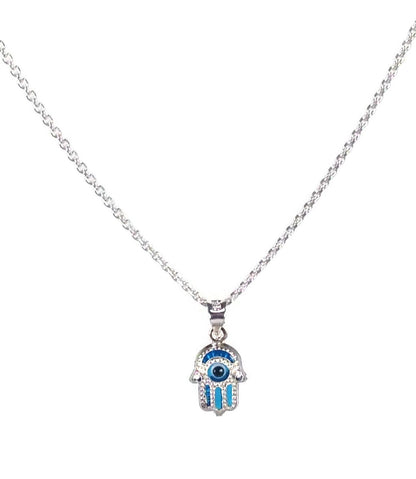 Silver evil eye hamsa necklace - Fine Jewelry