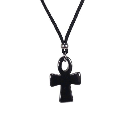 Hematite Gemstone Ankh Cross Pendant - Egyptian Pendant