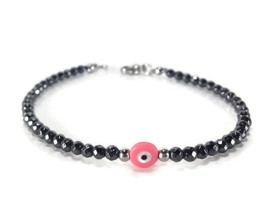 Evil Eye Hematite Bracelet - Sparkle Bracelet - Gift for Her