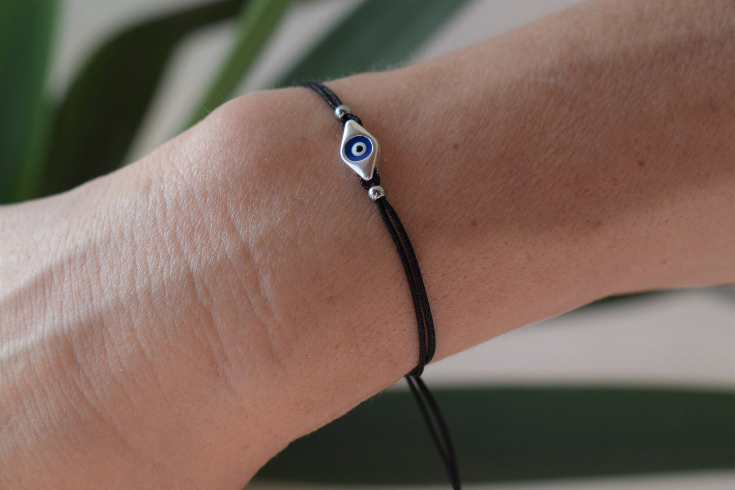 Evil eye dark blue bracelet, lucky adjustable bracelet, 2019 gift