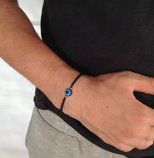 Bracelet oeil bleu pour hommes - Bracelet bonne chance - Cadeau pour lui