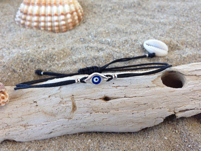 Dark Blue Adjustable Evil Eye Bracelet - Gift for Her