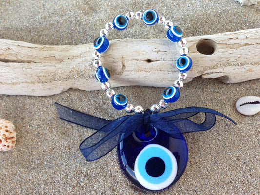 Authentic Greek Evil Eye Wall Hanging for House Decor - Handcrafted Protection