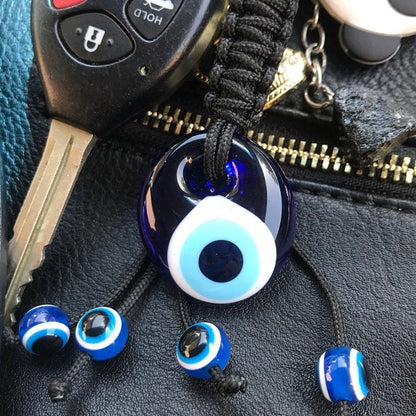 Porte-Clés Oeil Bleu en Verre  - Accessoires pour la Voiture