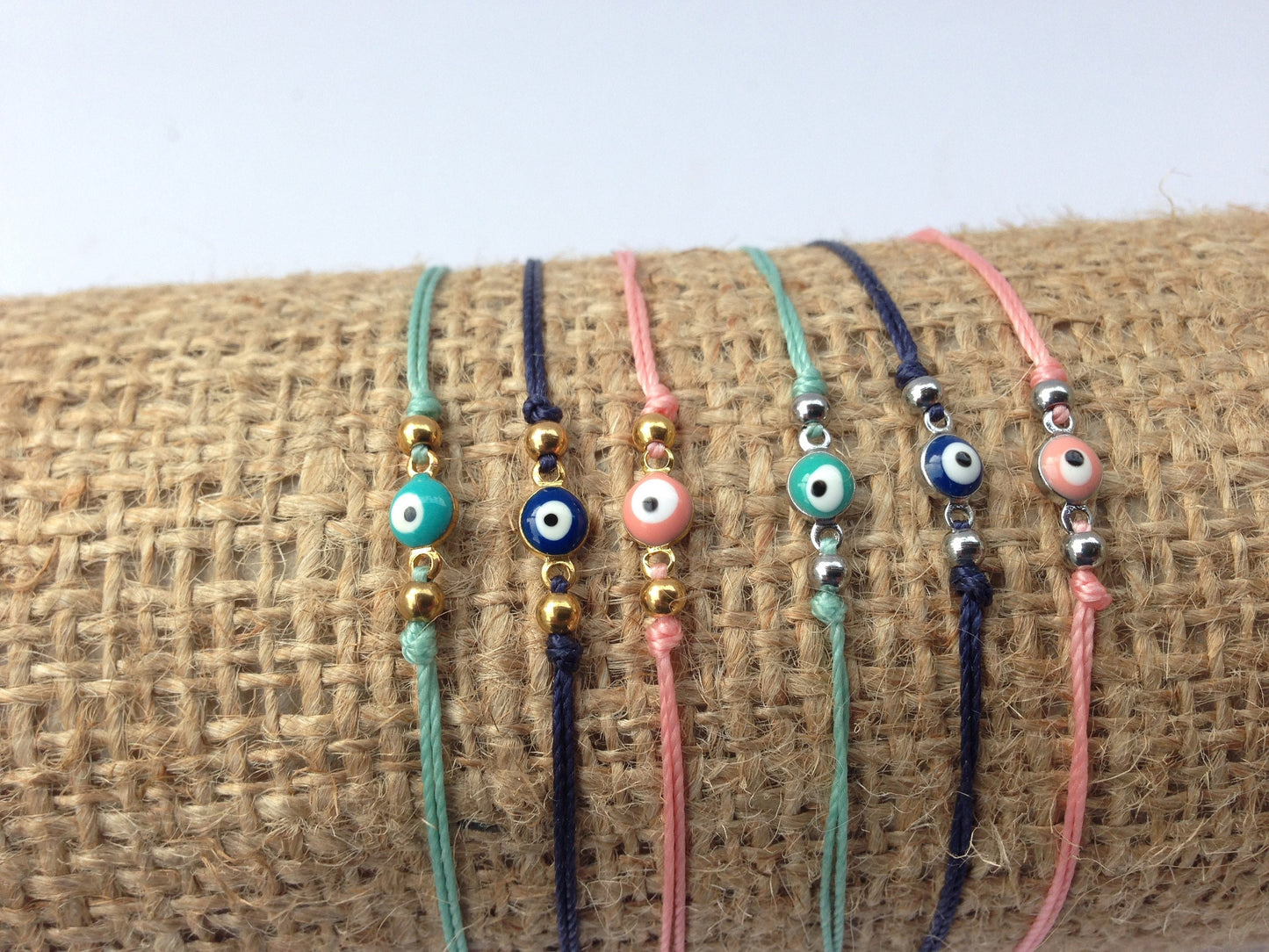 Evil eye baby protection bracelet, more colors available, silver or gold, new mom gift