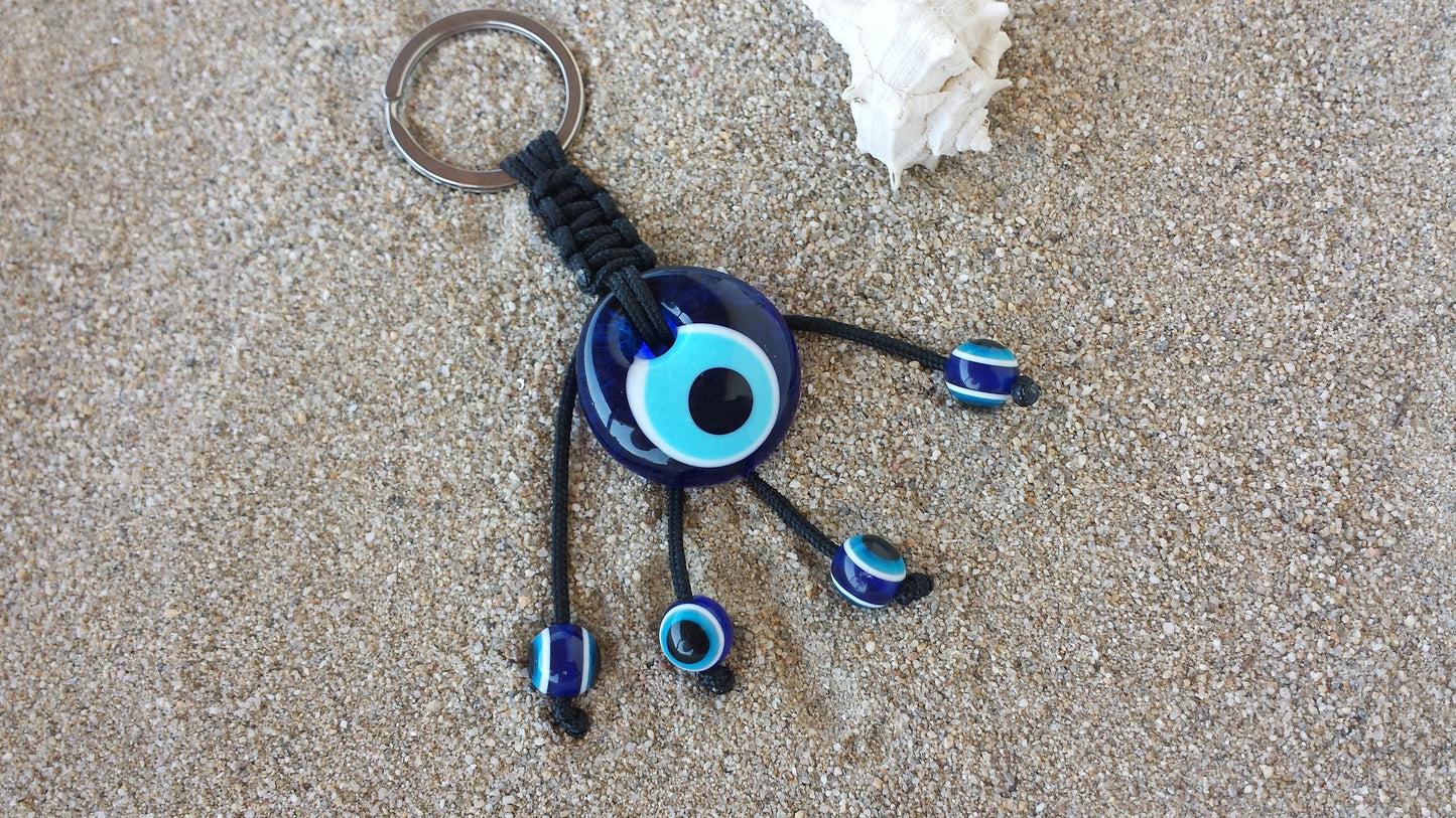 Evil eye Greek glass keychain