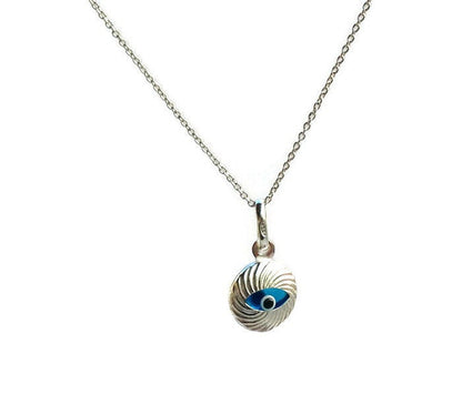 Sterling Silver Evil Eye Necklace | Double-Sided Charm for Women's Protection