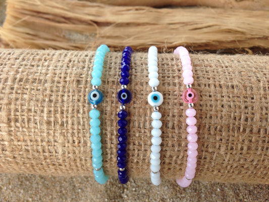 Evil Eye Crystal Beads Bracelet -  Women’s Gift