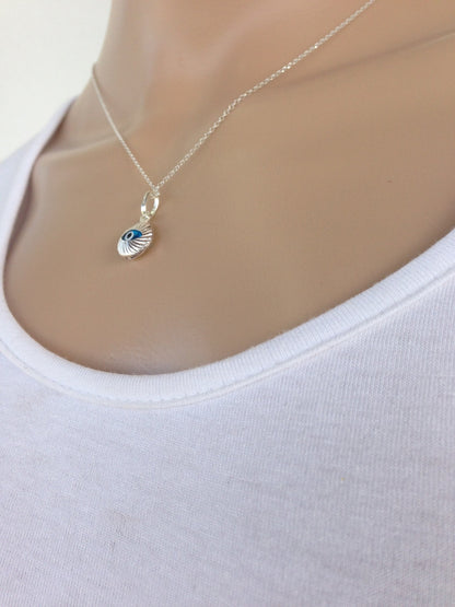 Sterling Silver Evil Eye Necklace | Double-Sided Charm for Women's Protection