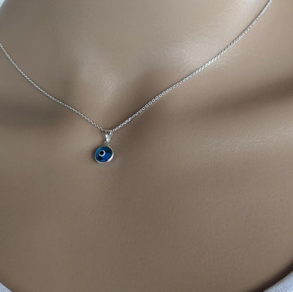 Collier Argent Oeil Bleu - Quatre Couleurs au Choix - Protection Bijoux