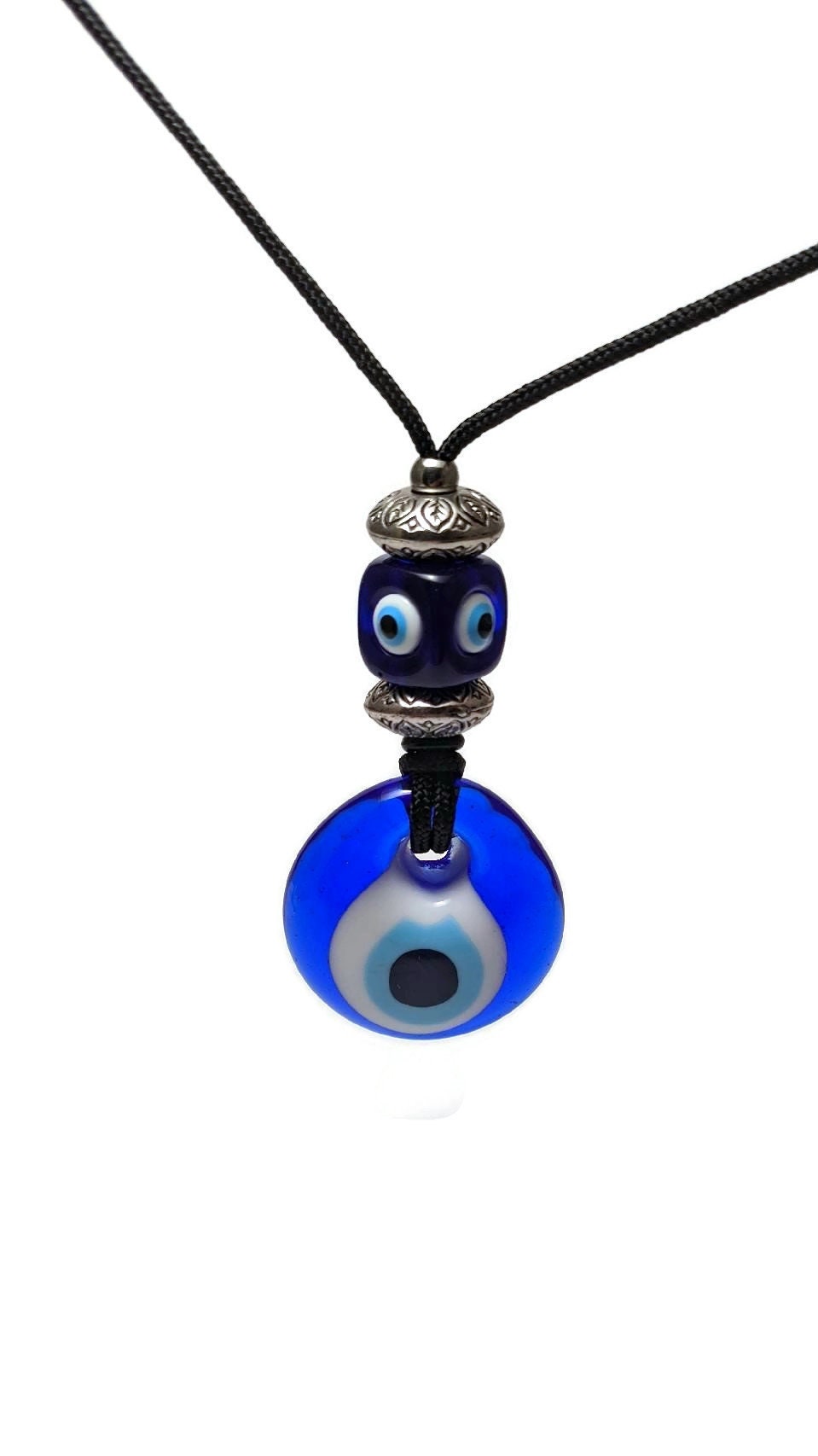 Glass Evil eye Rearview Mirror charm, new driver gift