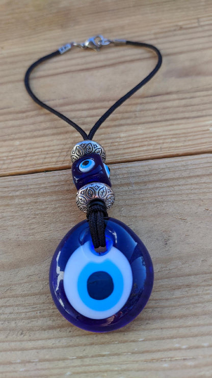 Glass Evil eye Rearview Mirror Charm - New Driver Gift