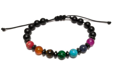 Bracelet pierres precieuses 7 chakras - Bracelet Unisex