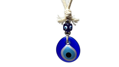 Evil Eye Glass Charm Wall Hanging - Greek Gift for House Protection