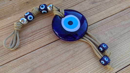 Glass Evil Eye Wall Hanging - 7 cm Glass Eye - House Protection & Ornament