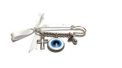 Baby Evil Eye Safety Pin - Baby Protection - Baby Shower Gift